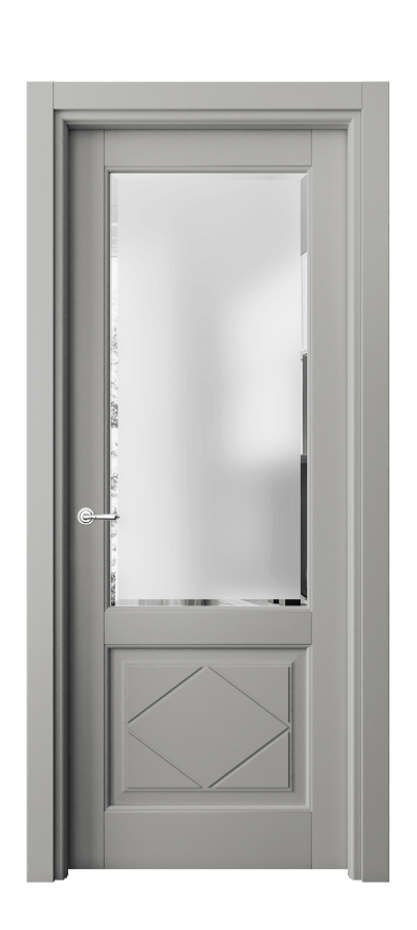 Дверь межкомнатная Тоскана Ромбо 6342 Матовый нейтральный серый Сатинированное стекло с фацетом Гладкий наличник МНСР Цена 99399 ₽ Наличники уже входят в базовый комплект. Фабрика дверей Волховец 8 (800) 551 43 19 Межкомнатная дверь Тоскана Ромбо 6342 Матовый нейтральный серый Сатинированное стекло с фацетом Цена 99399 ₽ | Volhovec