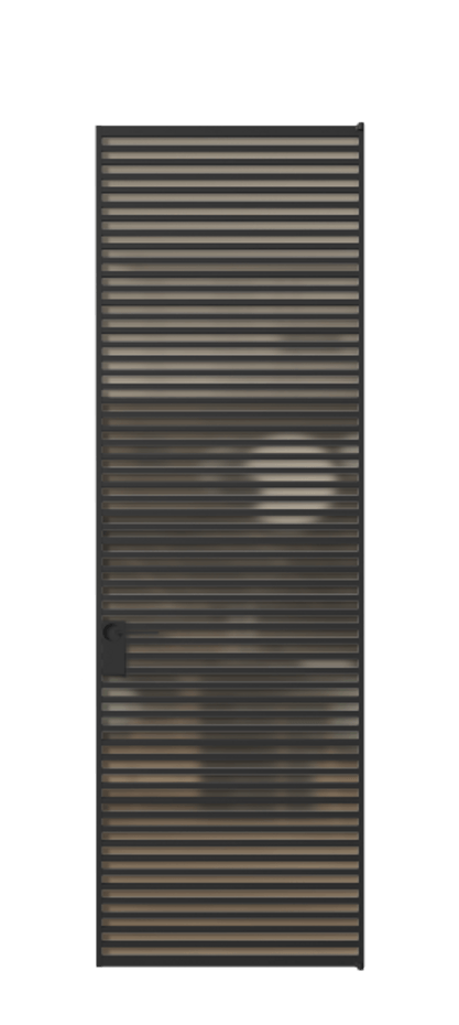 Алюминиевая дверь АЛПЛ040.07 Алюминий Черный Сатинированное бронзовое стекло, триплекс Цена 208990  | Volhovec