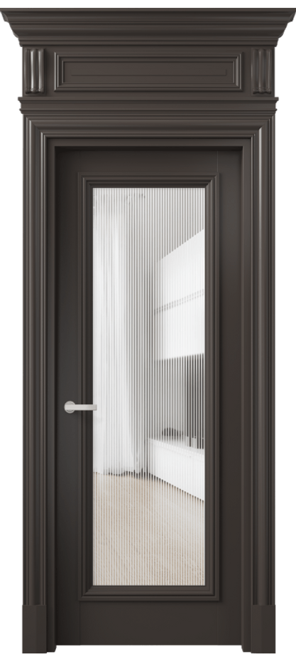 Межкомнатная дверь Antique 7300 Бук антрацит Рифлёное стекло "Дюна", триплекс Цена 159229 ₽ | Volhovec