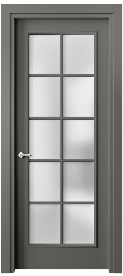Межкомнатная дверь Париж 8102 Матовый классический серый Сатинированное стекло Цена 76999 ₽| Volhovec
