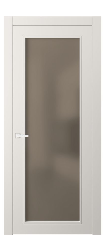 Межкомнатная дверь Neo Classic 8000 Матовый пудровый белый Сатинированное бронзовое стекло, триплекс Цена 74699 ₽ | Volhovec