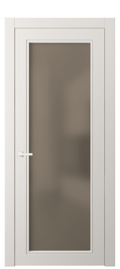 Межкомнатная дверь Neo Classic 8000 Матовый пудровый белый Сатинированное бронзовое стекло, триплекс, 8 мм Цена 2510 AZE | Volhovec