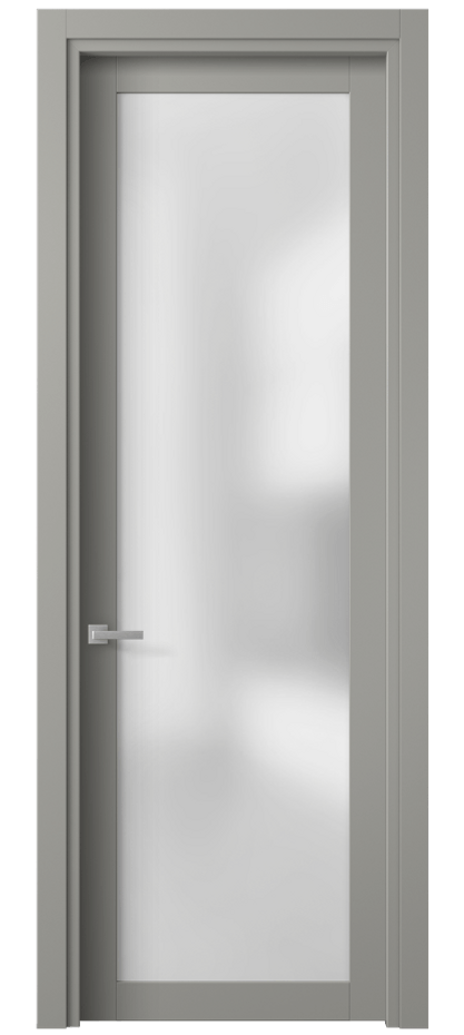 Межкомнатная дверь Planum 2102 Матовый нейтральный серый Сатинированное стекло Цена 10271600 so'm | Volhovec