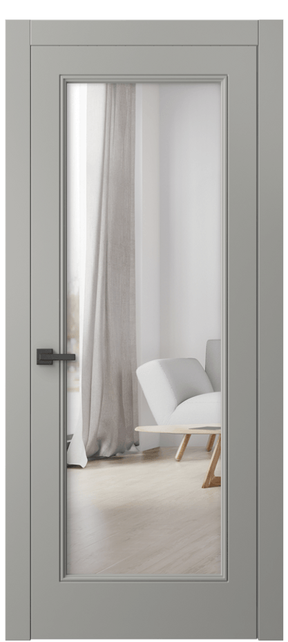 Межкомнатная дверь Linea 8300 Матовый нейтральный серый Двустороннее зеркало, триплекс Цена 72299 ₽ | Volhovec