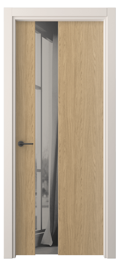 Межкомнатная дверь Фридом 4224 Жемчужный дуб Двустороннее серое зеркало, триплекс Цена 34974 ₽ | Volhovec