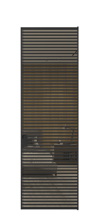 Алюминиевая дверь АЛПЛ040.07 Алюминий Черный Рефлективное бронзовое стекло "Stopsol", калёное Цена 216990  | Volhovec