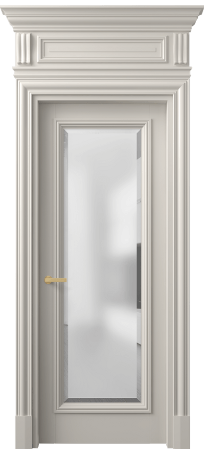 Межкомнатная дверь Antique 7300 Бук облачный серый Сатинированное стекло с фацетом Цена 155229 ₽ | Volhovec