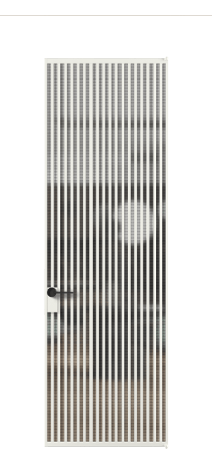 Алюминиевая дверь АЛПЛ040.06 Алюминий светло-серый Декоративное стекло с сеткой "Mesh silver", триплекс Цена 201360  | Volhovec