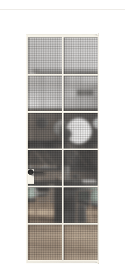 Алюминиевая дверь АЛПЛ040.05 Алюминий пудровый белый Декоративное стекло с сеткой "Mesh silver", триплекс. Без короба АПБЛ Цена 121772 Стоимость комплекта двери включает:
1. Полотно (600/650/700/750/800/850/900/950*2000-2400 мм).
2. Короб
3. Комплект фурнитуры (2 торцевые петли и магнитный замок с ответной планкой). Фабрика дверей Волховец 8 (800) 551 43 19 Алюминиевая дверь АЛПЛ040.05 Алюминий пудровый белый Декоративное стекло с сеткой "Mesh silver", триплекс Цена 121772 | Volhovec