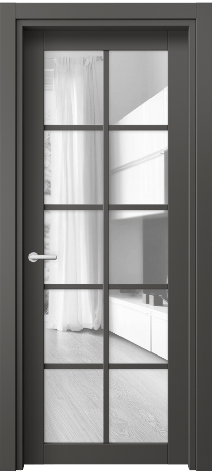 Межкомнатная дверь Нео 2106 ПЭТ графитовый Прозрачное стекло, триплекс Цена 45050 сом | Volhovec
