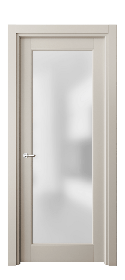 Межкомнатная дверь Тоскана Литера 6300 Матовый светло-бежевый Сатинированное стекло Цена 94599 ₽ | Volhovec