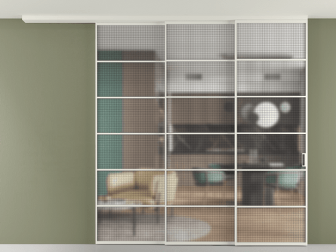 Перегородка Formato вдоль стены на потолок телескопик синхро 3 #VENDORCODE# #FURNISH# #GLASS# Цена #PRICE#  | Volhovec