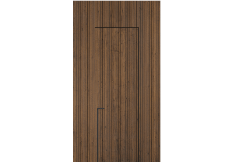 Панели для отделки стен Стеновая панель Фрезерованные Орех медный матовый. Цвет Орех медный матовый. Материал Шпон Naturwood. Коллекция Фрезерованные. Картинка.