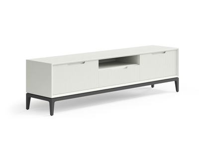 Мебель ТВ тумба Velvet. Цвет Матовый жемчужный. Материал Гладкая эмаль. Коллекция ТВ тумба Velvet. Картинка.