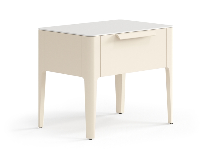 Мебель Тумба прикроватная Piega 1 ящик. Цвет Матовый светло-бежевый. Материал Гладкая эмаль. Коллекция Тумба прикроватная Piega 1 ящик. Фото. Мебель Тумба прикроватная Piega 1 ящик. Цвет Матовый светло-бежевый. Материал Гладкая эмаль. Коллекция Тумба прикроватная Piega 1 ящик. Картинка.