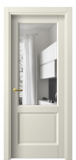 Межкомнатная дверь 1422 ММБ Прозрачное стекло. Цвет Матовый молочно-белый. Материал Гладкая эмаль. Коллекция Galant. Фото. Дверь межкомнатная 1422 ММБ Прозрачное стекло. Цвет Матовый молочно-белый. Материал Гладкая эмаль. Коллекция Galant. Картинка.