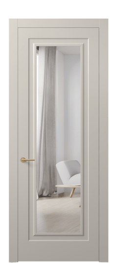 Дверь межкомнатная АКП 8403 МСБЖ Матовый светло-бежевый Зеркало. Цвет Матовый светло-бежевый. Материал Гладкая эмаль. Коллекция Mascot. Картинка.