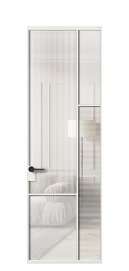 Дверь межкомнатная АЛПЛ041.12 АССР DUNE+LED. Цвет Алюминий светло-серый. Материал Алюминий в эмали. Коллекция Mosaic. Картинка.