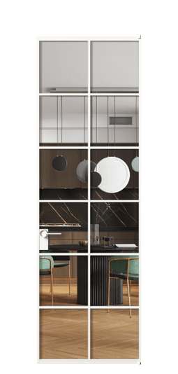 Дверь межкомнатная АЛПЛ040.05 Crystalvision БЕЛ. Цвет Алюминий Белый. Материал Алюминий. Коллекция Formato. Картинка.