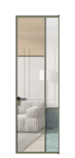 Межкомнатная дверь АЛПЛ041.10 АОТ 4 стекла. Цвет Алюминий оливковый тёмный. Материал Алюминий в эмали. Коллекция Mosaic. Фото. Дверь межкомнатная АЛПЛ041.10 АОТ 4 стекла. Цвет Алюминий оливковый тёмный. Материал Алюминий в эмали. Коллекция Mosaic. Картинка.