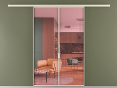 Перегородка Формато вдоль стены 2 створки