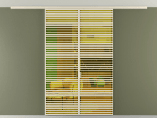 Перегородка Formato вдоль стены на потолок 2 створки