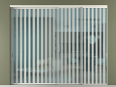 Перегородка Formato внутри проёма 4 створки с синхронным механизмом