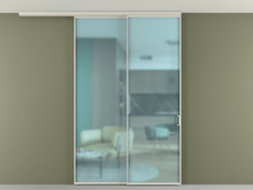 Перегородка Formato вдоль стены на потолок 2 створки с синхронным механизмом