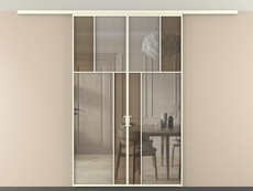 Перегородка Mosaic вдоль стены на потолок двустворчатая