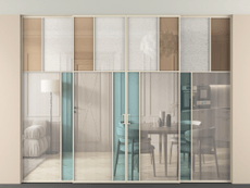 Перегородка Mosaic внутри проёма скрытое крепление в потолок 4 створки