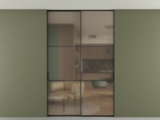 Перегородка Формато внутри проёма скрытое крепление в потолок 2 створки