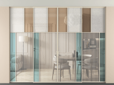 Перегородка Mosaic внутри проёма скрытое крепление в потолок 4 створки