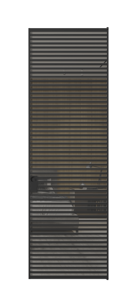 Дверь межкомнатная АЛПЛ040.06 Stopsol Grey ЧЕР. Цвет Алюминий Черный. Материал Алюминий. Коллекция Formato. Картинка.