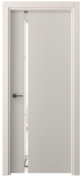 Дверь межкомнатная 4222 ПЭСС ДВ ЗЕР. Цвет ПЭТ светло-серый. Материал ПЭТ. Коллекция Фридом. Картинка.