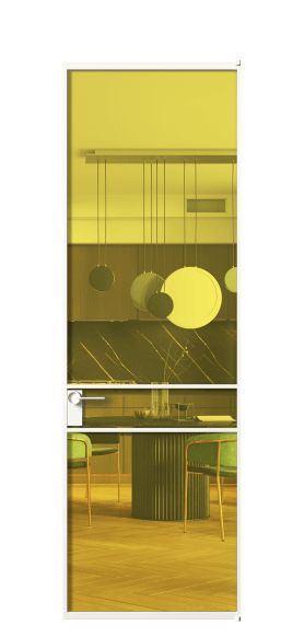 Дверь межкомнатная АЛПЛ040.02 ПРОЗ ЖЕЛ БЕЛ. Цвет Алюминий Белый. Материал Алюминий. Коллекция Formato. Картинка.